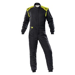 OMP IA01828D18452 Racing suit FIRST-S MY2020, FIA 8856-2018, Anthracite / Fluo yellow, size 52