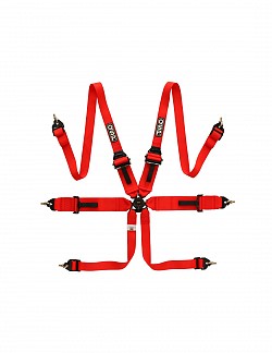QSP X24QRH336 RED QSP 6-point harness FHR Touring 2/3+3+2", red, FIA 8853-2016, HANS, buckle middle