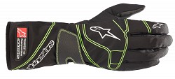 ALPINESTARS 3552321_167_M Karting rainproof gloves TEMPEST v2 WP, black/green fluo, size M