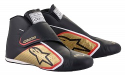ALPINESTARS 2716020_1593_10,5 SUPERMONO Racing shoes, FIA 8856-2018, black/gold/red, size 43,5 (10,5)