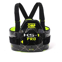 OMP KK049178L KS-1 PRO Karting Body Protection, FIA 8870-2018, black/yellow, size L