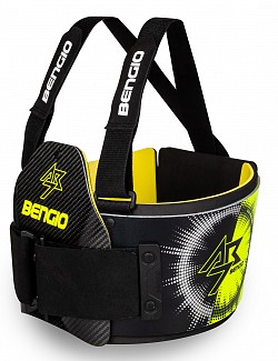 BENGIO AB7SM+BY BUMPER AB7 Karting rib protector FIA, 8870-2018, black/yellow, size S/M+