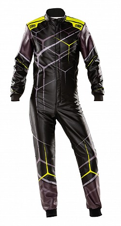 OMP KK01726C178150 Karting suit KS ART children, CIK, Black/fluo yellow,, size 150