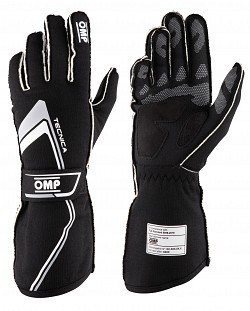 OMP IB/772/NW/XL Перчатки для автоспорта TECNICA MY2021, FIA 8856-2018, чёрный/белый, р-р XL