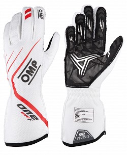 OMP IB/771/W/M ONE EVO X Racing gloves, FIA 8856-2018, white, size M