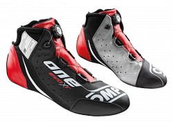 OMP IC/805E17241 Ботинки для автоспорта ONE EVO X R, FIA 8856-2018, чёрный/серебро/красный, р-р 41