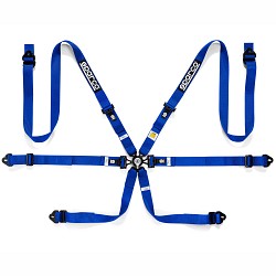 SPARCO 04834HPDAZ Safety harnesses, FIA 8853-2016, HANS, 6 points, 2", pulldown, blue