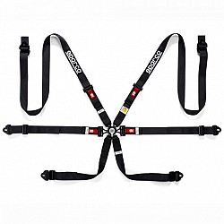 SPARCO 04834HPDNR Safety harnesses, FIA 8853-2016, HANS, 6 points, 2", pulldown, black