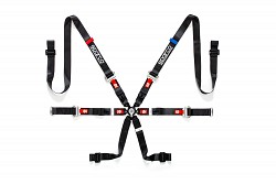SPARCO 04825HNR PRIME H-9 EVO Safety harnesses, FIA 8853-2016, HANS, 6 points, 2", black