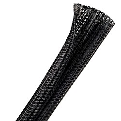 TECHFLEX F6N0.50BK Wrappable Split Braided Tube Flexo F6 I.D.=12,7 mm, Black (1m)