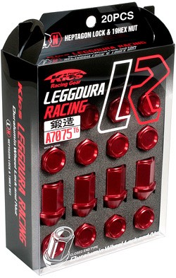 KICS Гайки колесные LEGGDURA Racing M12x1.5 RED(20 шт к-т)