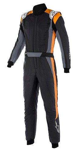 ALPINESTARS 3352022_1204_52 GP PRO COMP V2 Race suit, FIA 8856-2018, black/asphalt/orange fluo, size 52