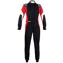 SPARCO 001144L48NRRB COMPETITION LADY R567 Racing suit, FIA 8856-2018, black/red, size 48