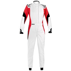 SPARCO 001144L50BRNR COMPETITION LADY R567 Racing suit, FIA 8856-2018, white/red, size 50