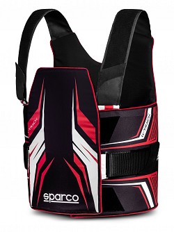 SPARCO 002406KNRRS1213 K-TRACK Karting Rib Protector, FIA 8870-2018, child, black/red, size 120-130