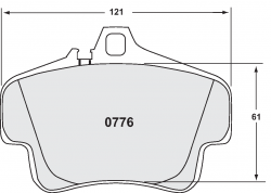 PFC 0776.10 Тормозные колодки задние Z-RATED для PORSCHE 996/997 (кроме 997 Turbo/GT3)