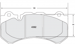 PFC 4362.08.19.44 Тормозные колодки передние RACE CMPD 08 19mm для NISSAN GT-R R35