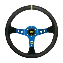 OMP OD/1954/BN Steering wheel CORSICA, suede, black/blue (yellow stitching), diam.350mm, reach 95mm
