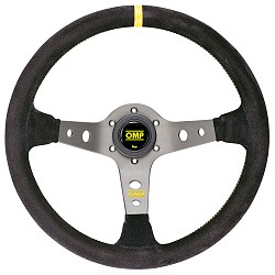 OMP OD/1954/TN Steering wheel CORSICA, suede, black/titan (yellow stitching), diam.350mm, reach 95mm