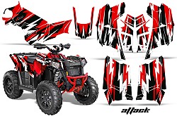 AMR RACING 556465409A/R Polaris Scrambler 850-1000 13-15 Set of Attack / Red stickers