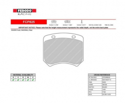 FERODO FCP825Z DS UNO Brake pads BREMBO 20.3655.01 / AP RACING