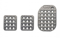 OMP OA/1863 Set of aluminum pedal pads (3 pcs.), Dimensions: 60x70 mm, 85x120 mm