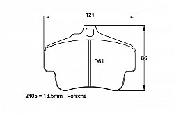 PAGID 2405-RSL1 Тормозные колодки передние для PORSCHE 911/ CAYMAN/ BOXSTER/996 GT3 зад