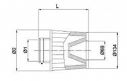 BMC FBTW60-140P Фильтр воздушный двойной конус Ø60mm (Длина общ: 183mm)