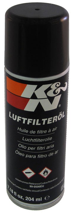 K&N 99-0506EU Air Filter Oil - 7.18 fl oz/204 ml Aerosol - Non-USFilter OIL; AEROSOL 7.18 FL OZ 204ML (DE/FR/NL/IT/PT)