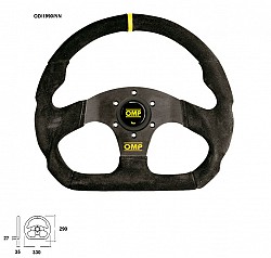 OMP OD/1990/NN Steering wheel SUPERQUADRO, suede, black, diam.330mm, reach 0mm