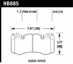 HAWK HB685Y.610 LTS Front brake pads RANGE ROVER Sport 2010+ (BREMBO)