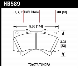 HAWK HB589P.704 SuperDuty Тормозные колодки передние для TOYOTA LC200/SEQUOIA/TUNDRA/LEXUS LX570