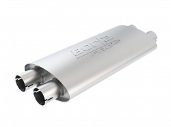 BORLA 400492 UNIVERSAL Performance Muffler, oval, silver ProXS, dual In / Out 2.25" (57 mm)