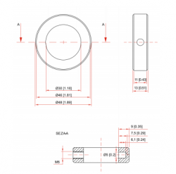 AiM LCL552190 Sensor Rear axle speed collar: 30 mm diameter