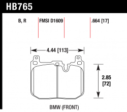 HAWK HB765B.664 HPS 5.0 Front brake pads BMW F20, F30 (M-Perf.), F80M3, F82 M4 (cast iron)
