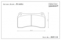 ENDLESS RCP118ME20 Rear brake pads 17,5mm NISSAN R35 GTR Brembo caliper