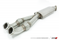 AMS ALP.07.05.0005-2 ALPHA GT-R 90mm Race Midpipe / Y-Pipe with muffler 76mm exit