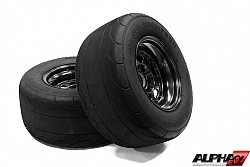 AMS ALP.07.11.0108-2 ALPHA Performance 15x11 Drag wheel pacakge with drag radials - BLACK