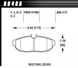HAWK HB485B.656 Тормозные колодки HPS 5.0 задние для FORD Mustang GT 2005-2010
