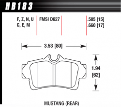 HAWK HB183F.660 Тормозные колодки HPS задние для FORD Mustang GT 2003-2004