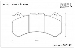 ENDLESS RCP117MX72 Front brake pads 18,5mm NISSAN R35 GTR Brembo caliper