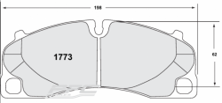 PFC 1773.331.17.44 Тормозные колодки передние RACE 331 CMPD 17mm для PORSCHE 991 GT3/GT4 Cayman (street car no PCCB)