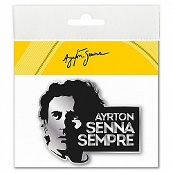 Racing Legends AS-15-896-S Наклейка Ayrton Senna Semper 3D EPOXY black-silver