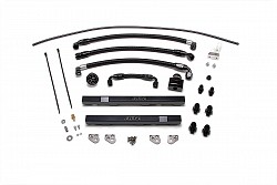 AMS ALP.07.07.0002-4 ALPHA Performance R35 GT-R Fuel Rail Kit & Lines - Black (No Regulator)