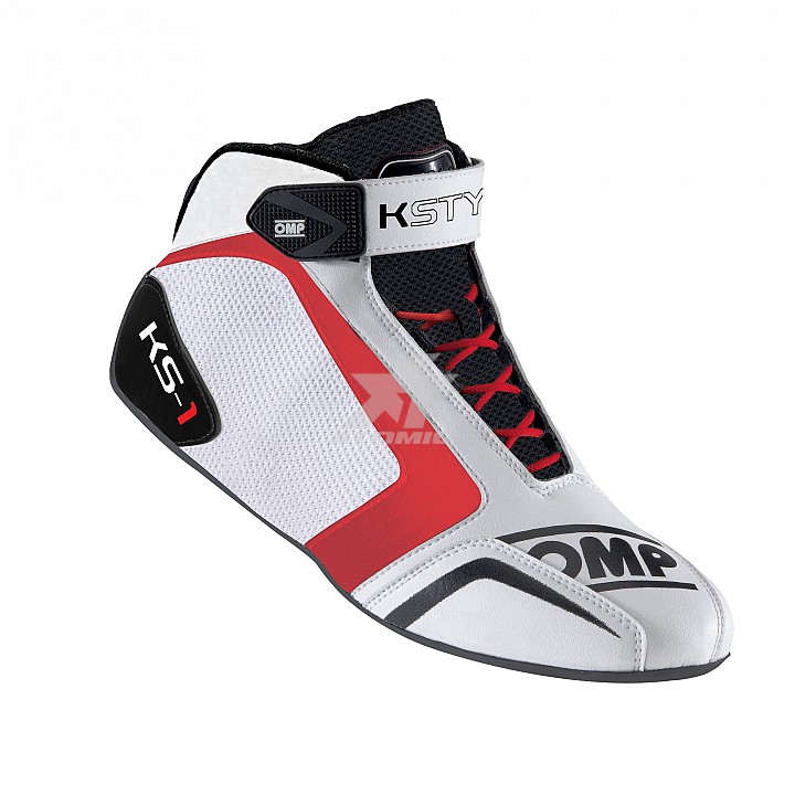 OMP IC/81512041 Kart shoes KS-1, white/black/red, size 41