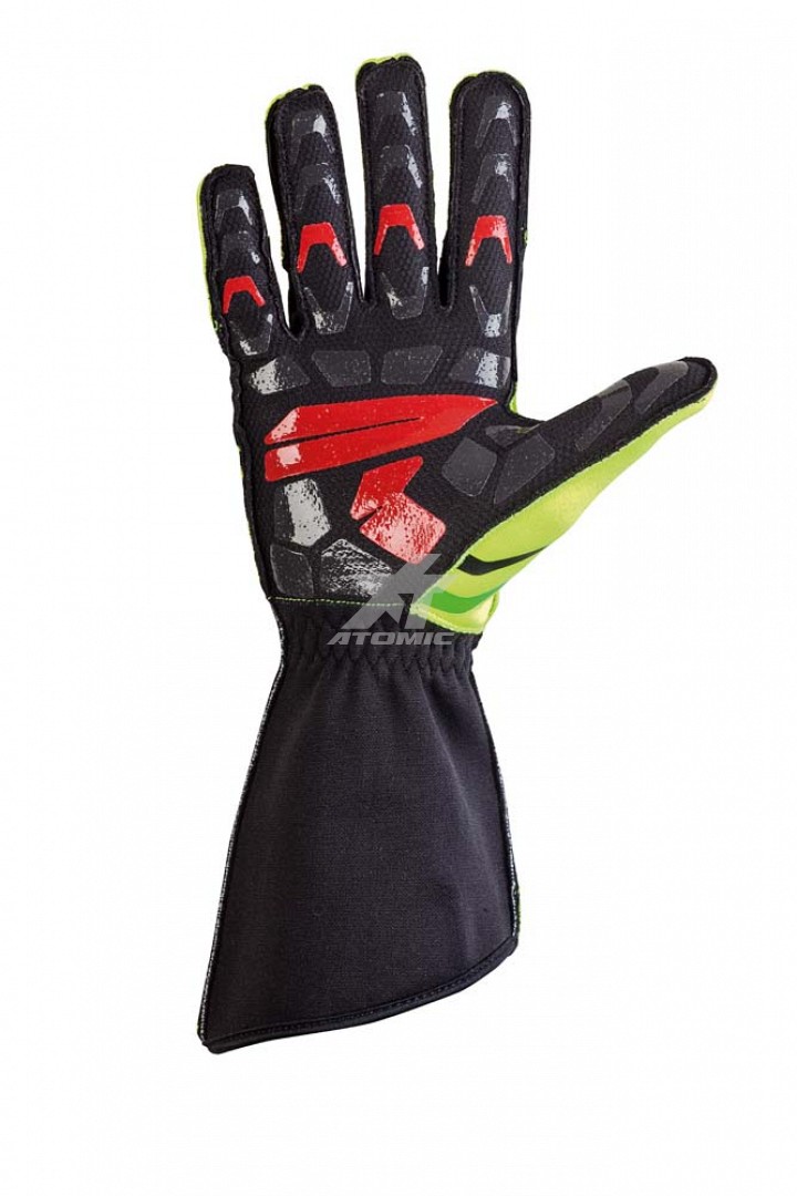 OMP KK02747058S Karting gloves KS-2R, Yellow/fluo green, size S