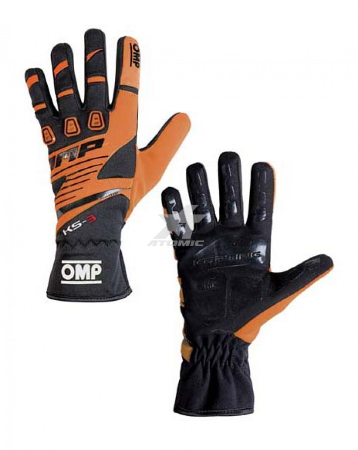 OMP KK02743E096S Karting gloves KS-3 my2018, black/orange fluo, size S