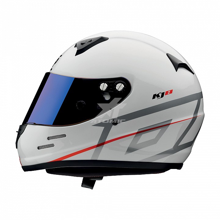 OMP SC790E020M Шлем для картинга KJ-8 EVO закрытый, CMR 2016, белый, иридиевый визор в к-те, р-р M (56-57)