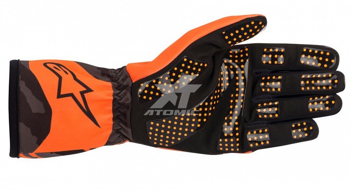 ALPINESTARS 3552920_451_XL Перчатки для картинга детские TECH 1 K RACE S v2 CAMO оранжевый/чёрный, р-р XL