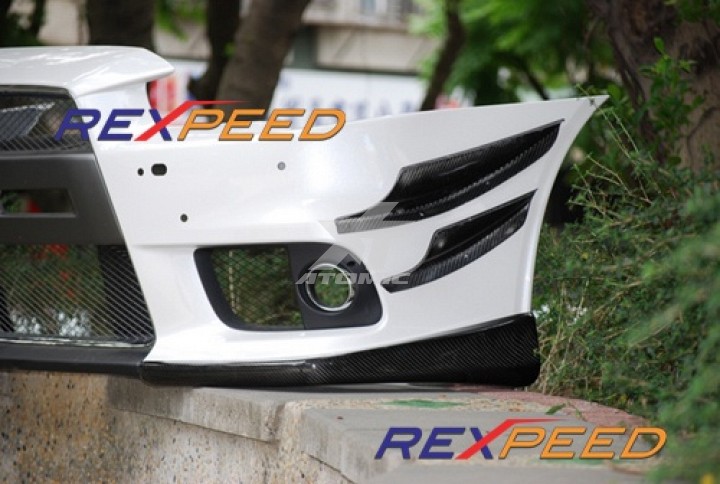 REXPEED Элероны переднего бампера для MITSUBISHI EVO X Carbon